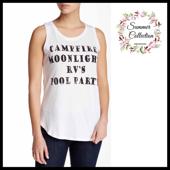Recycled Karma Tops - “CAMPFIRE MOONLIGHT” TANK TOP GRAPHIC TEE